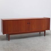 Danish teak sideboard with tambour doors, 1960s