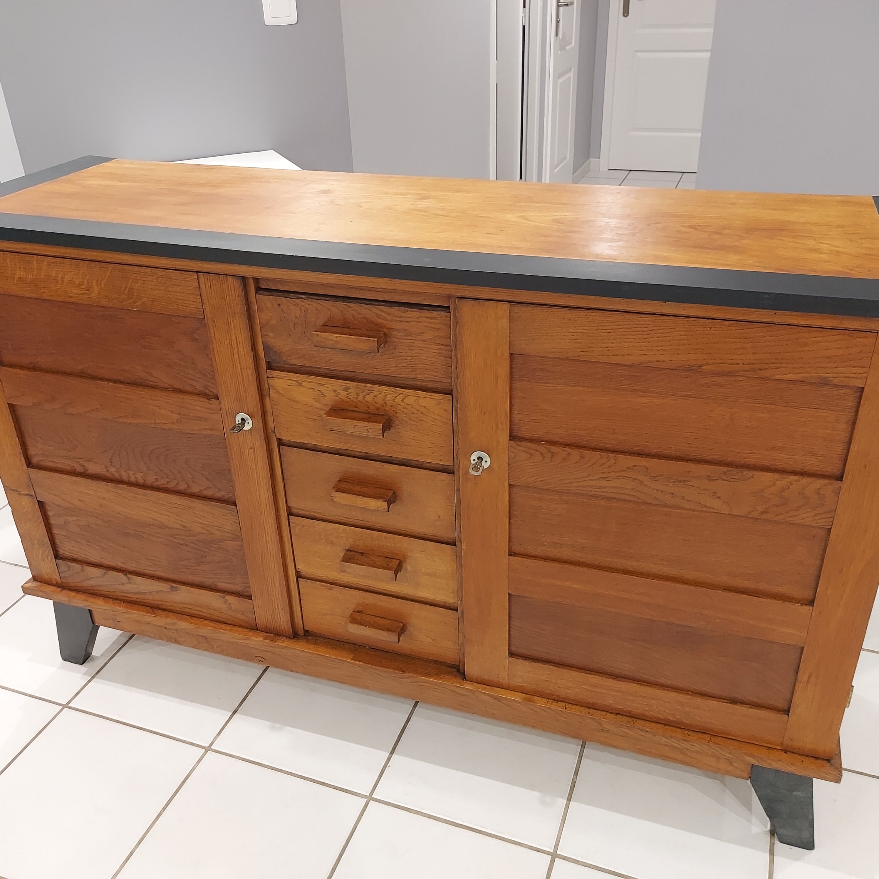 Furniture Enfilade René Gabriel vintage 1960s.
