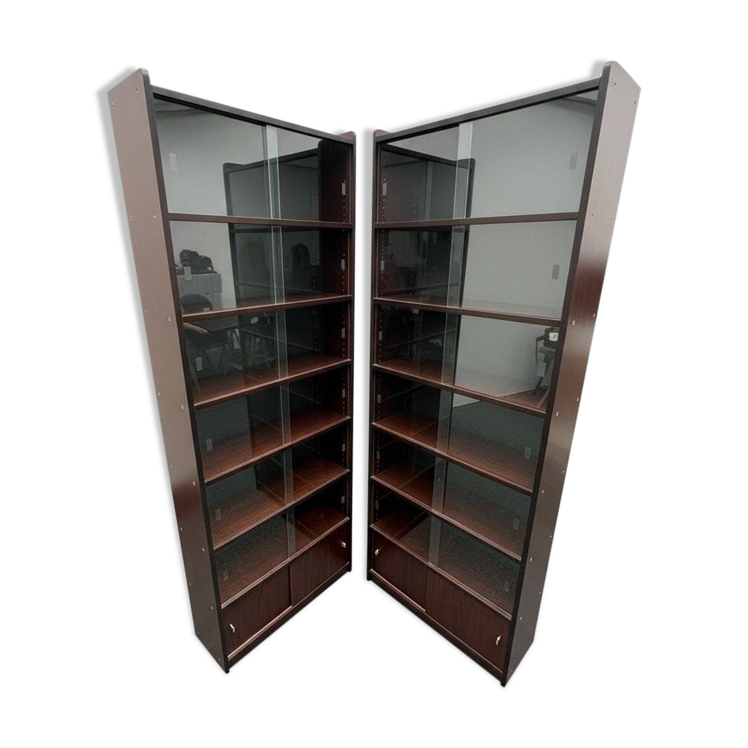 Pair of vintage display bookcases – 1960s