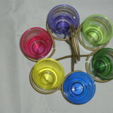 Liqueur glasses on vintage stand