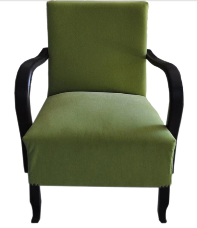 Art deco green, armchair, circa 1920s