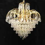 Paolo Venini drops handblown glass with gilt gold structure 1970