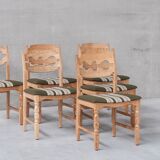 Oak razor danish mid-century dining chairs