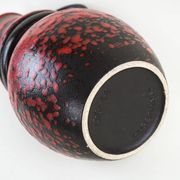 Monumental Fat Lava ceramic vase in black and red, West Germany, 1970s