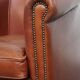 Cowhide Leather Club Armchair in a Cognac Color