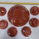 Glazed terracotta dessert service from alsace