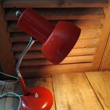 Bedside desk lamp orange red metal