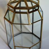 Indoor greenhouse-terrarium in brass
