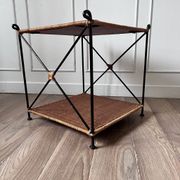 Vintage woven wicker coffee table