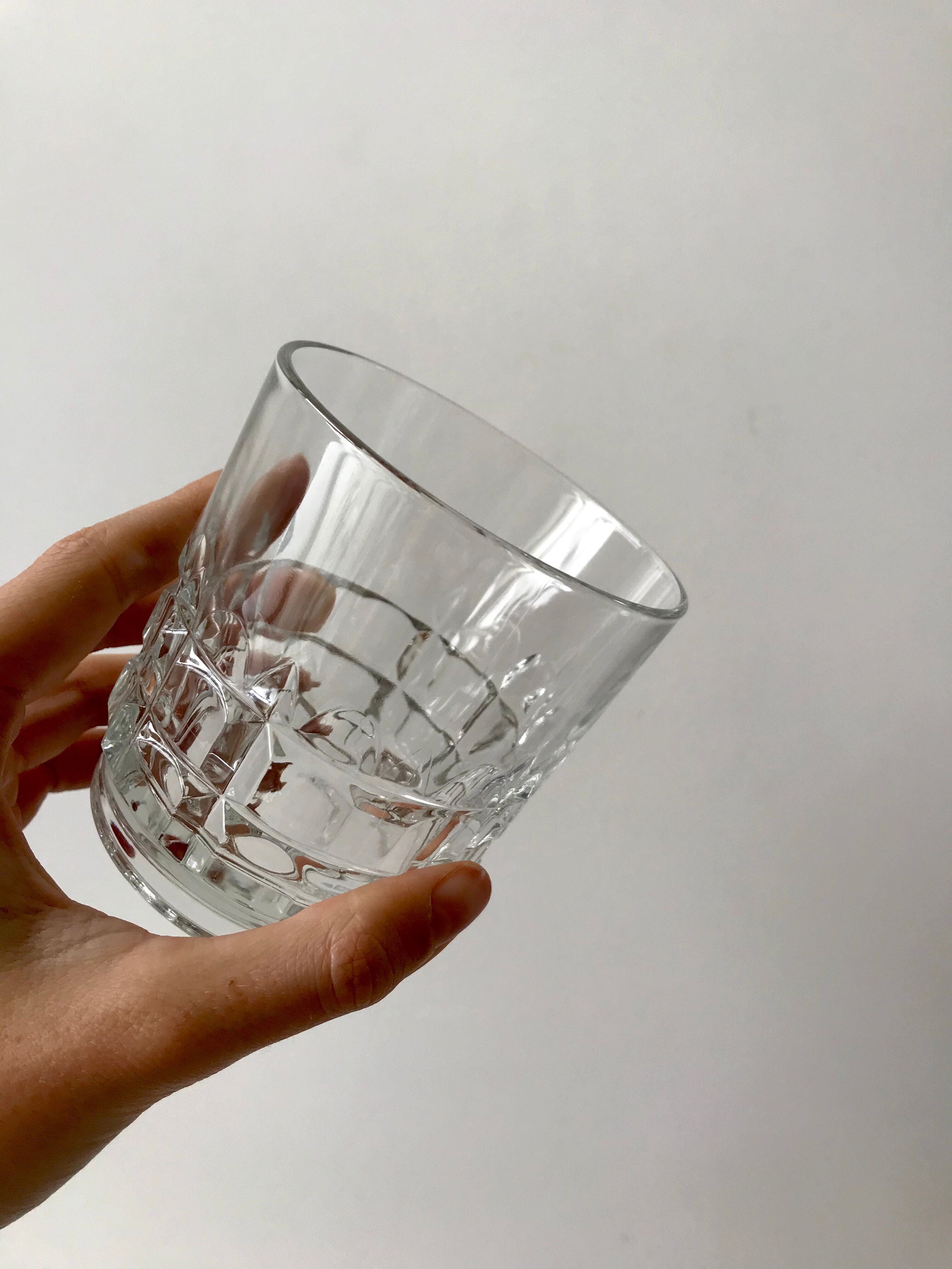 Set consisting of a carafé and 5 70s crystal whiskey glasses