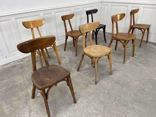 8 Chaises bistrot Luterma Banane