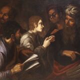 Great 17th century Italian painting, Christ among the Doctors in the Temple