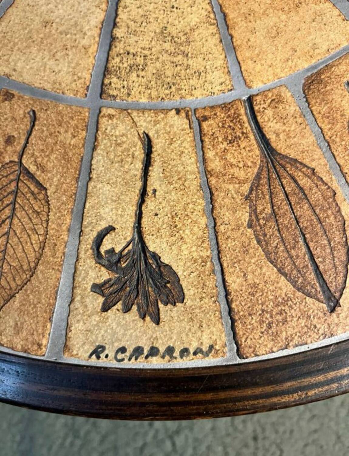 Roger Capron ceramic and wood side table/coffee table