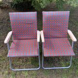 Pair of vintage Kettler Germany folding garden armchairs