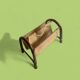 Vintage bamboo and fabric magazine rack