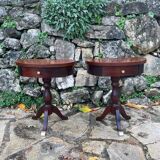Small pair of Regency style mahogany bedside tables, 20th century period
