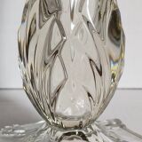 Art-Deco high foot vase in molded crystal early twentieth century