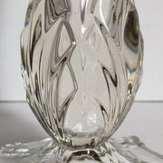Art-Deco high foot vase in molded crystal early twentieth century