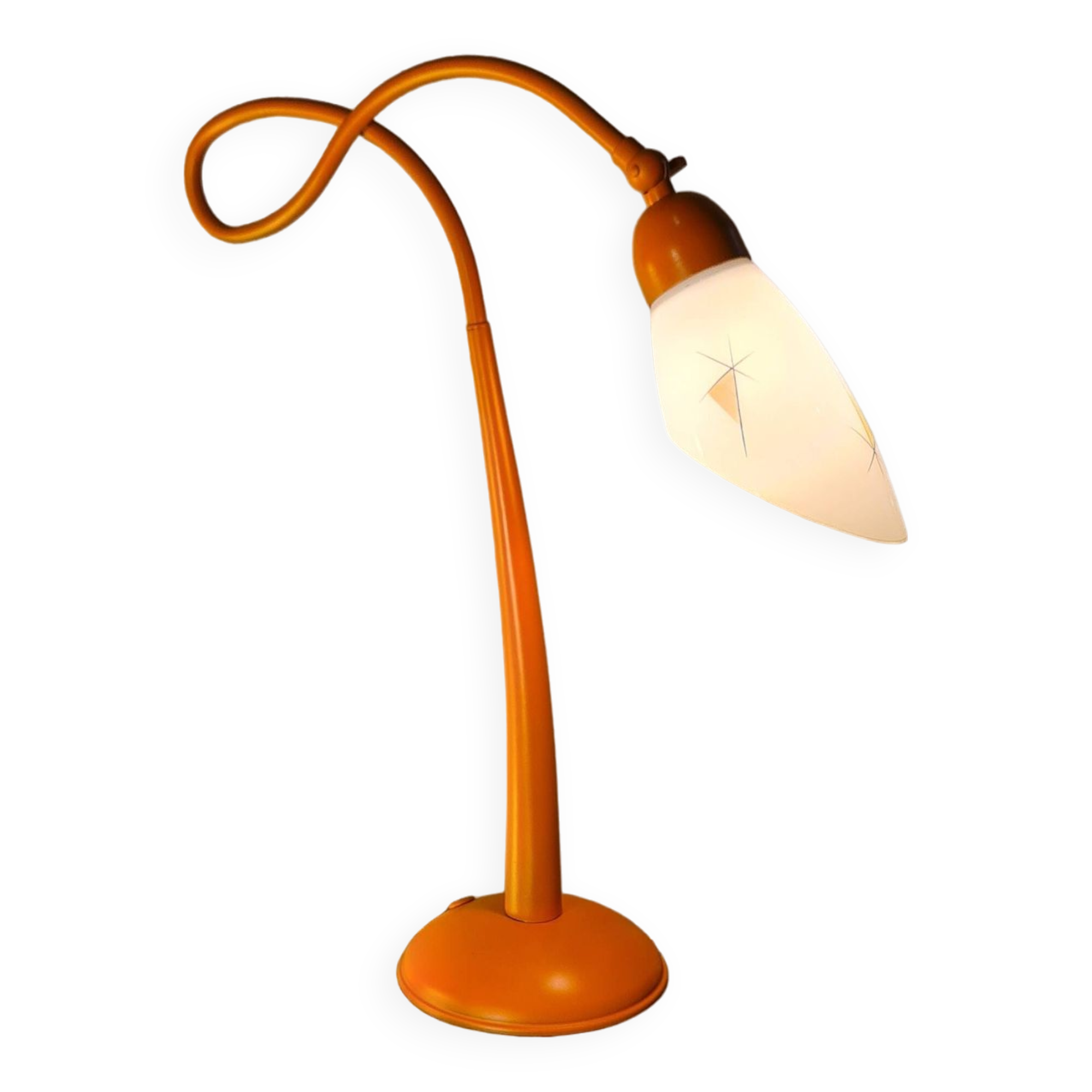 Orange painted steel lamp