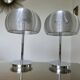 Paire de lampes en métal chromé avec abat jour en fil d'aluminium, 1990