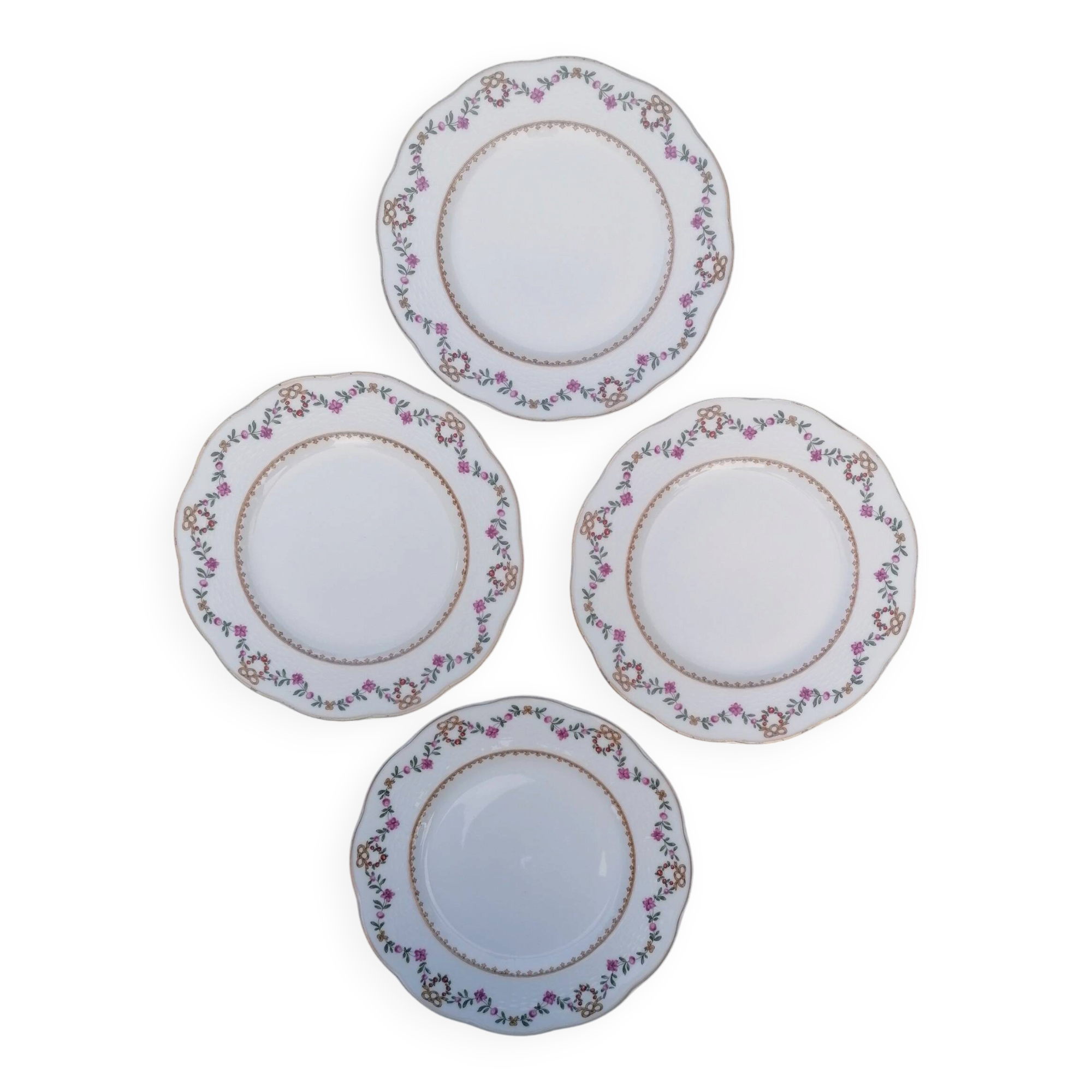 4 assiettes Théodore Haviland porcelaine Limoges