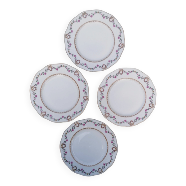 4 assiettes Théodore Haviland porcelaine Limoges