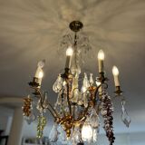Crystal Tassel Chandelier With Grape Bunches"