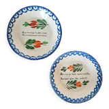 Pair of chatty earthenware plates 19th century