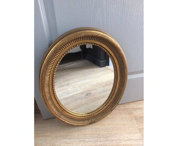Miroir ancien ovale doré 50x40cm