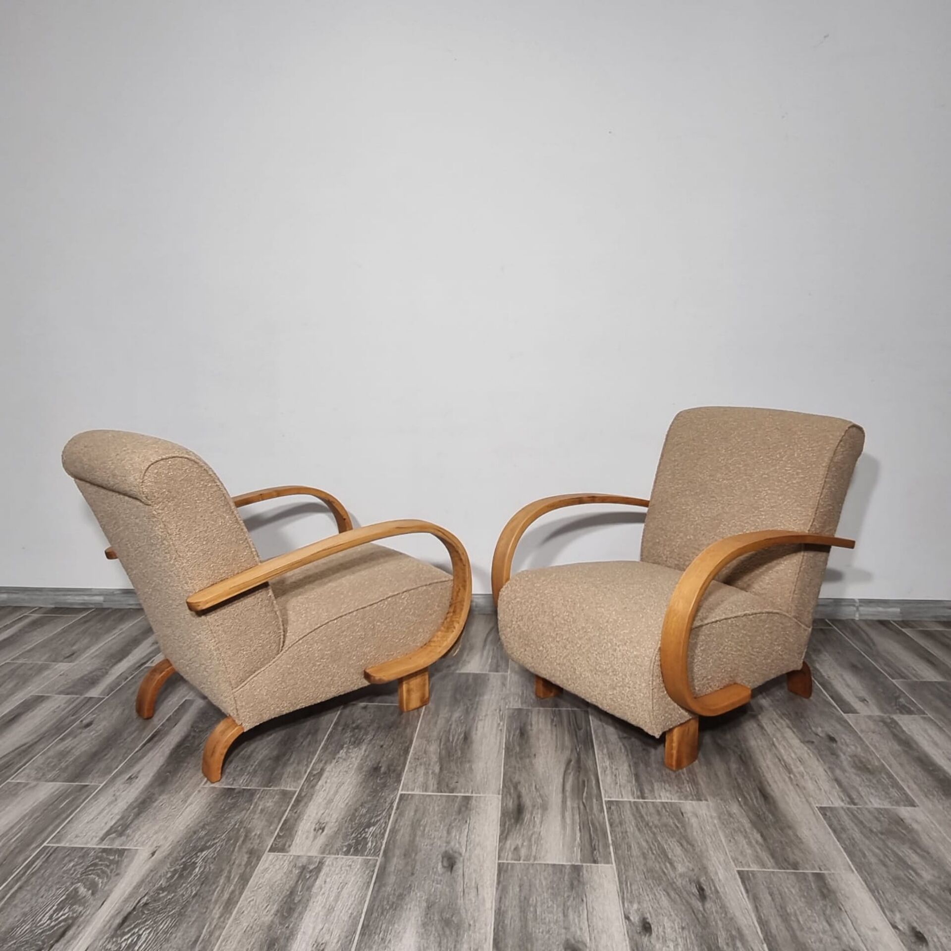 Art Deco Lounge Chairs from Jindřich Halabala, 1950s, Set of 2