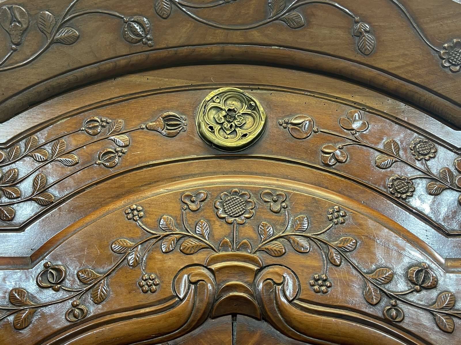 19th-century Rennes wardrobe in cherry wood signed Louis Boutin