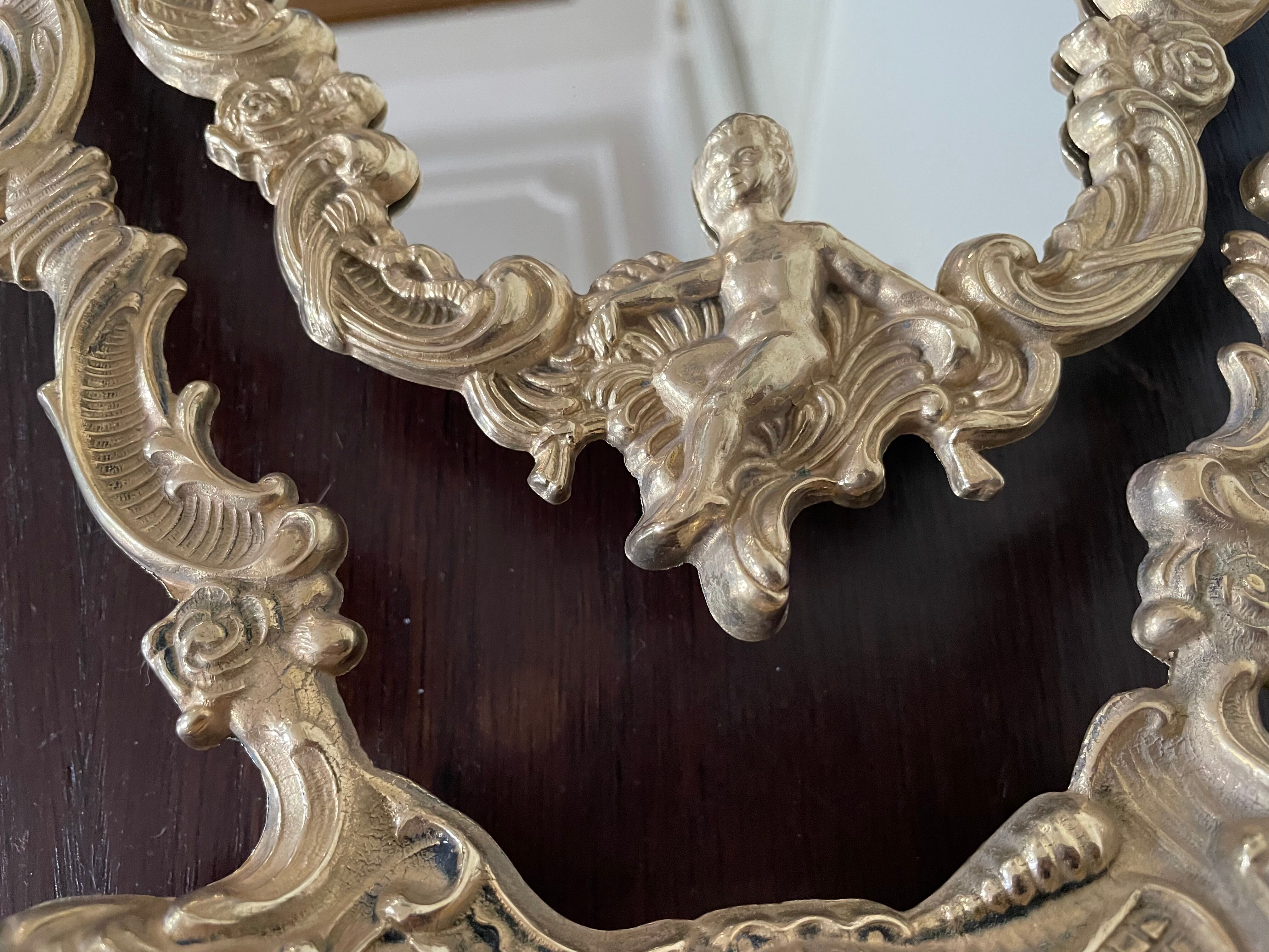 Psyche mirror in gilded bronze 34 X 31cm