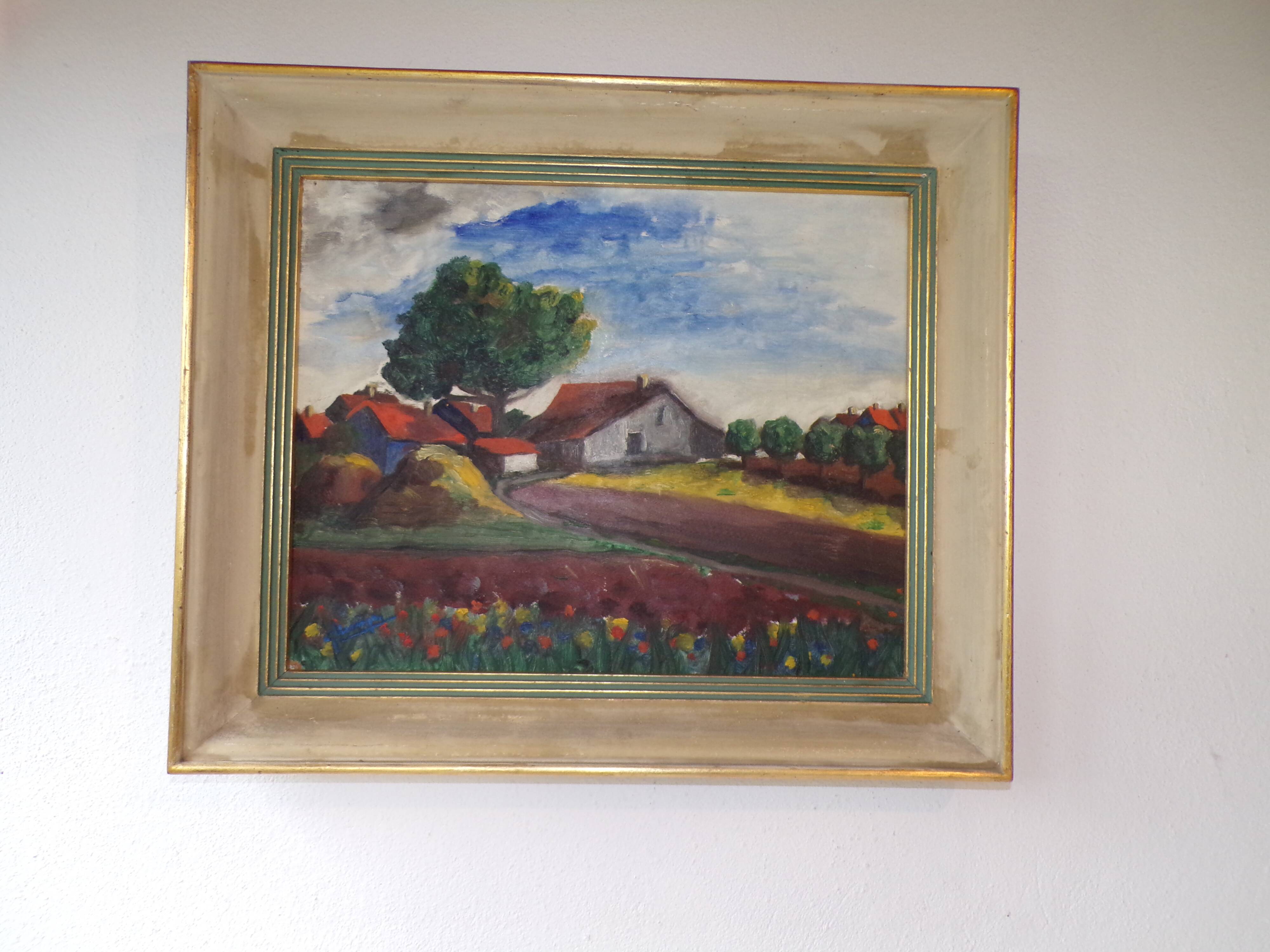 Old country landscape painting