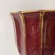 Antique burgundy and gold ceramic flowerpot