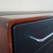 Rare row of wood and leatherette of the 60s 70s
