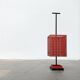 Minimalist perforated steel umbrella stand, 1960s