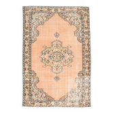 Tapis vintage vert clair et saumon 6x9, 183x273 cm