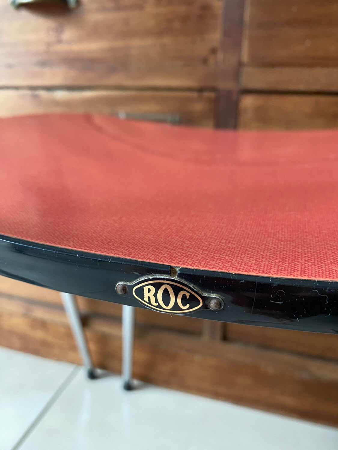 Set of 4 vintage red Formica chairs