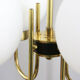 Mid-century brass and opaline glass chandelier