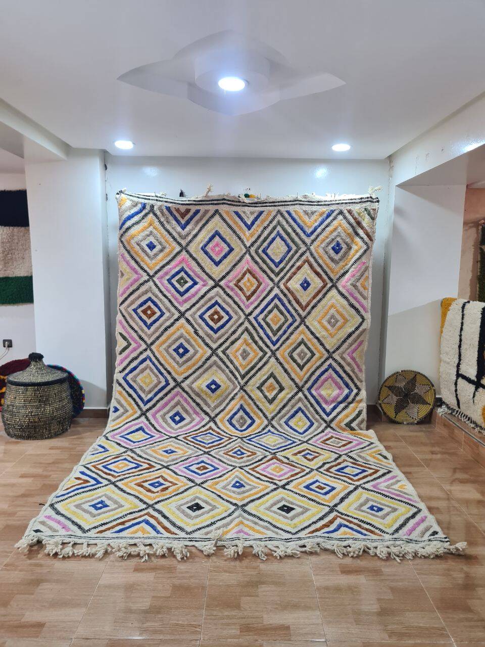 Handmade wool Berber rug 300X200 cm