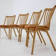 1970s Set of Four Antonin Suman Dining Chairs by Ton, Czechoslovakia