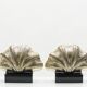 Pair of Italian lamps brass shell around 1960