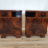 Pair of Art Decò bedside tables in mahogany