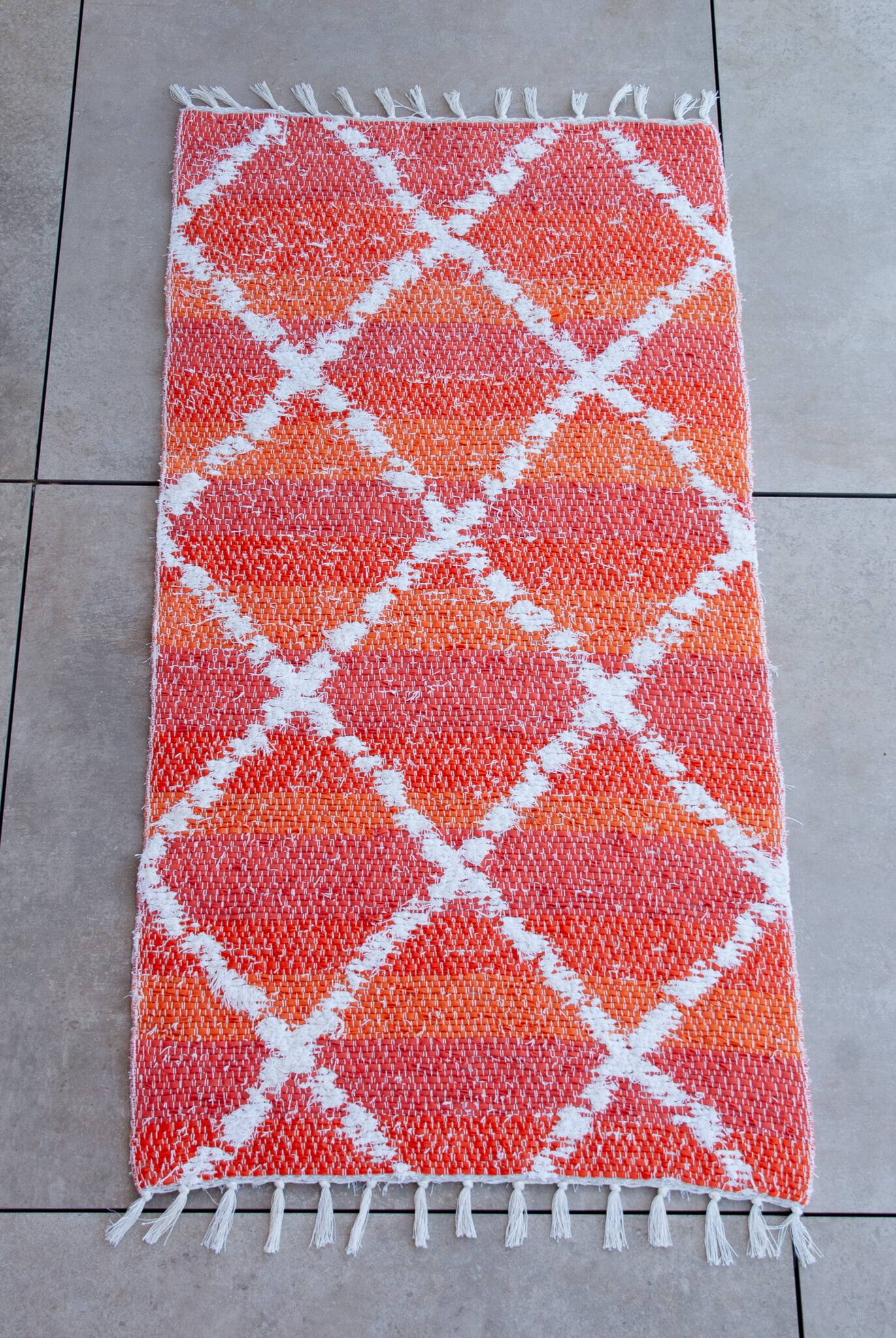 Recycled cotton handcrafted rug - Reversible