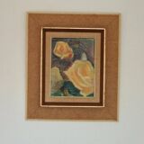 Original Mid Century Swedish Oil on Canvas – “Roses” by Hans Ripa