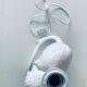 Lampe couple enlacé en céramique