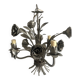 Mid-20th century 3-light floral chandelier in sheet steel