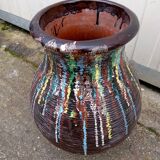 Old vintage ceramic flower pot