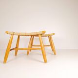 Pair of Swedish stools from the 1960s in lacquered birch, mid-century style.