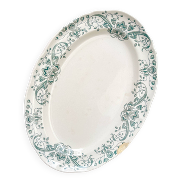 Antique oval dish from Terre de Fer "Figuig" – Longchamp 19th century